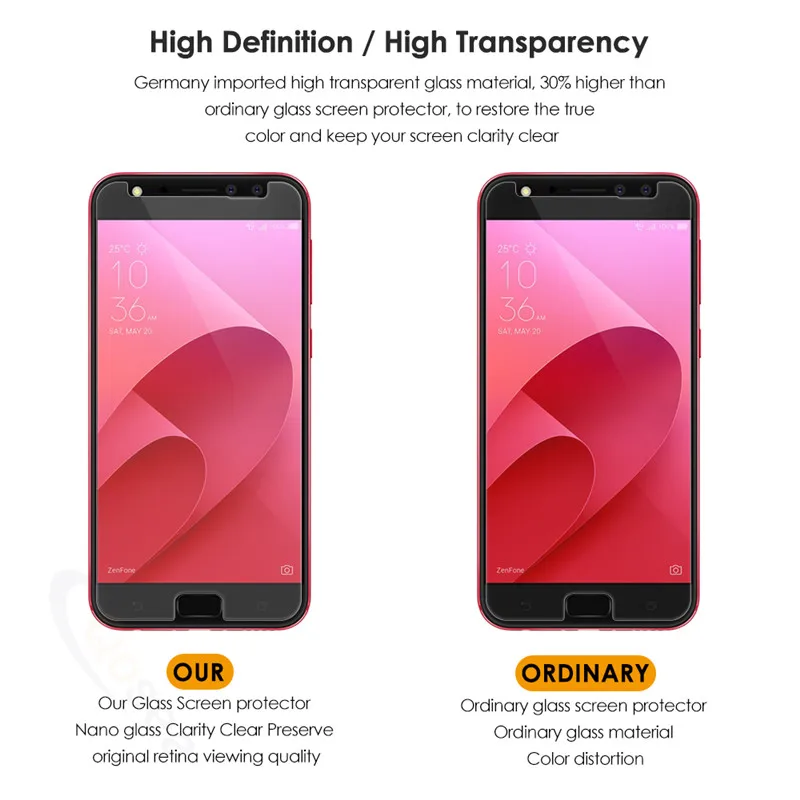 Qosea For Asus Zenfone 4 Selfie Pro ZD552KL Tempered Glass 9H Ultra-thin Clear Protective Film Screen Protector | Мобильные телефоны