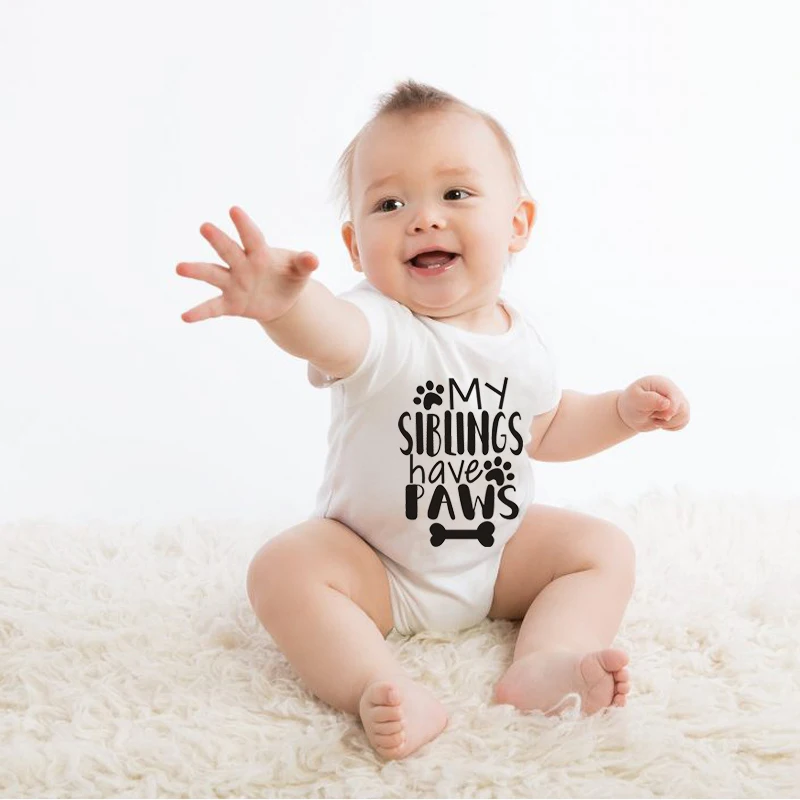 

Newborn Baby Boy Girls Short Sleeves 2019 Letters Romper One-pieces