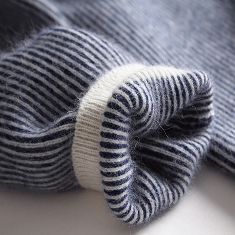 Женский кашемировый кардиган в полоску сезон осень зима шерстяные эластичные