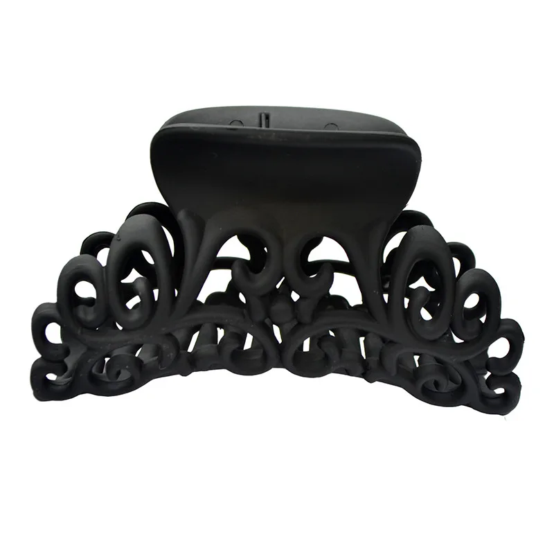 2021 New Women Scrub Black Plastic Hair Claw Clips Hollow Out Carving Crab Clamp Large Size Hairdress Accessories Wholesale |