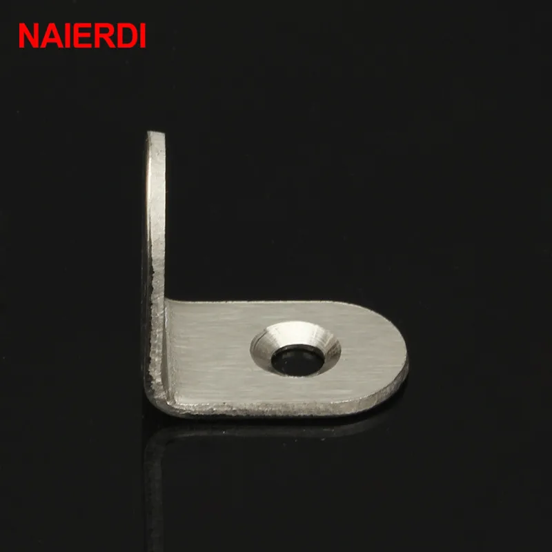 NAIERDI 2 шт. 25x25 мм Угловые скобы из нержавеющей стали стеклянные защитные крепежи