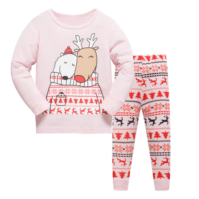 LUCKYGOOBO/детский пижамный комплект для мальчиков одежда сна с рисунком медведя из