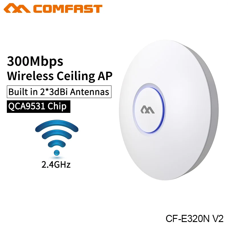 

Wireless indoor AP wifi router 300Mbps 2.4Ghz ceiling AP business Wifi Marketing system AP Support openWRT COMFAST CF-E320N V2