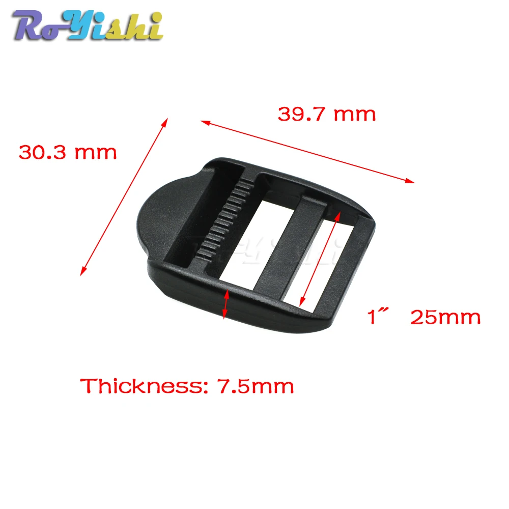 20 шт./упак. 1 &quotчерный лестничный замок слайдер пластиковые пряжки лямки рюкзака
