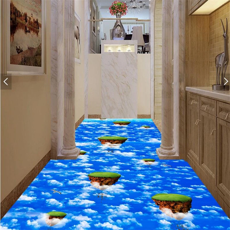 3D самоклеющиеся напольные покрытия для пола подвешивание воздуха остров