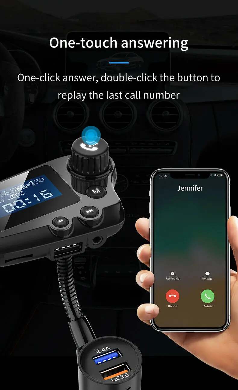 Беспроводной Bluetooth Автомобильный MP3 плеер Handsfree автомобильный комплект TF fm