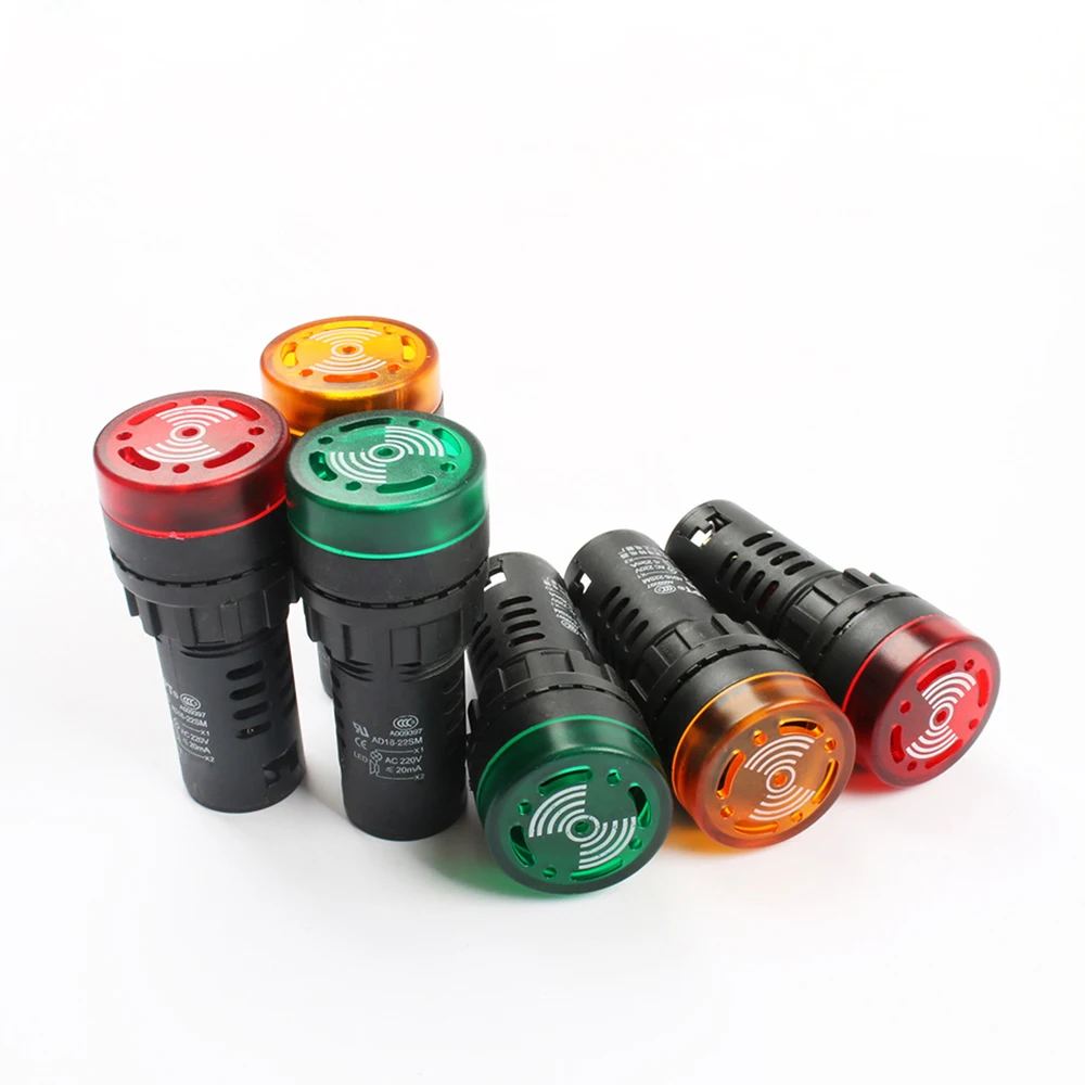 20 шт./лот AD16 22SM 22 мм 12V 24V 220V вспышка световой сигнал красный зеленый
