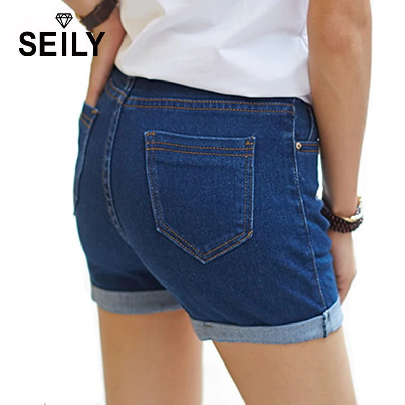 Шорты женские эластичные с высокой талией летние 2018|jeans hot shorts|shorts for womendenim shorts |