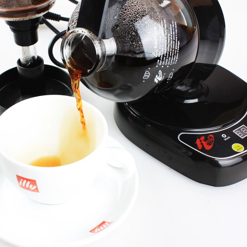 Small Size Siphon Coffee Maker Machine Electric Tea Coffee Siphon Pot Vacuum Making Glass Type Tea Boil Machine Filter Pot Set