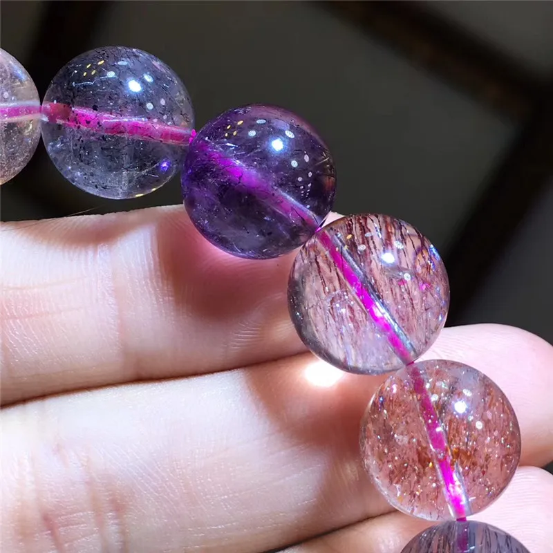 13 5 мм натуральный супер семь Мелодия камень рутилированный кварцевый модный