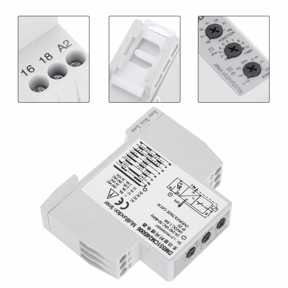 DC 24V AC 24-240V Multi-voltage Time Relay Delay OFF Switch w/ 7 Function Choices LED Indication Potentiometer Set | Обустройство