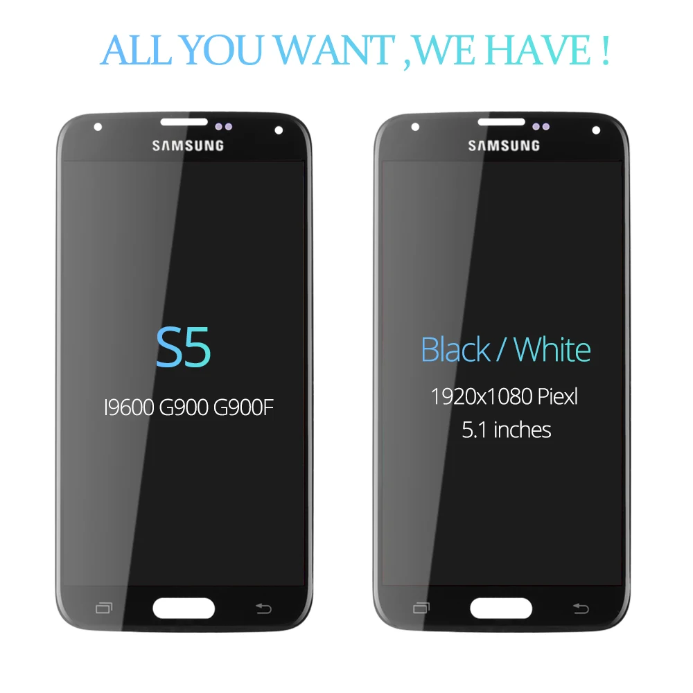 Sinmaytai 5,1 ''Супер AMOLED ЖК-дисплей для SAMSUNG Galaxy S5 ЖК-дисплей G900 G900F G900M G900H G900V SM-G900F сенсорный экран
