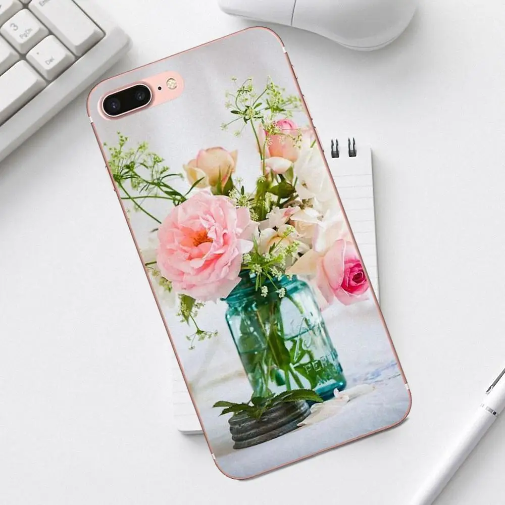 Винтажный пастельный розовый цветок для iPhone 4 4S 5 5C SE 6 6S 7 8 Plus X XS Max XR Galaxy A3 A5 J1 J3 J5 J7