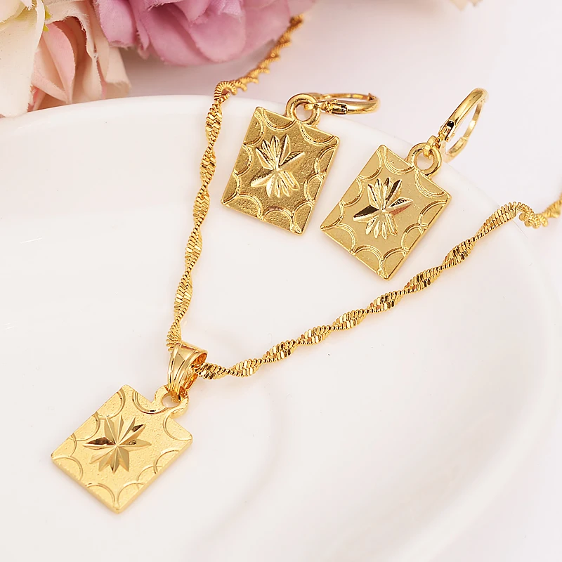 

gold Necklace Earring Set Women Party Gift geometry Jewelry Sets daily wear mother gift DIY charms women girls Fine Jewelry