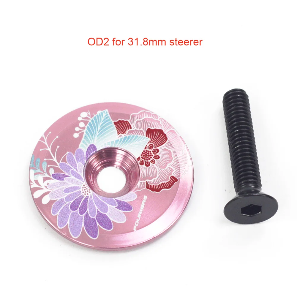 flower 31.8mm Fouriers велосипедная верхняя крышка для руля, велосипедная гарнитура, вилка, крышка 31,8 мм, 28,6 мм, 1 1/8 дюйма, запчасти для велосипеда 5 г - Цвет: flower 31.8mm