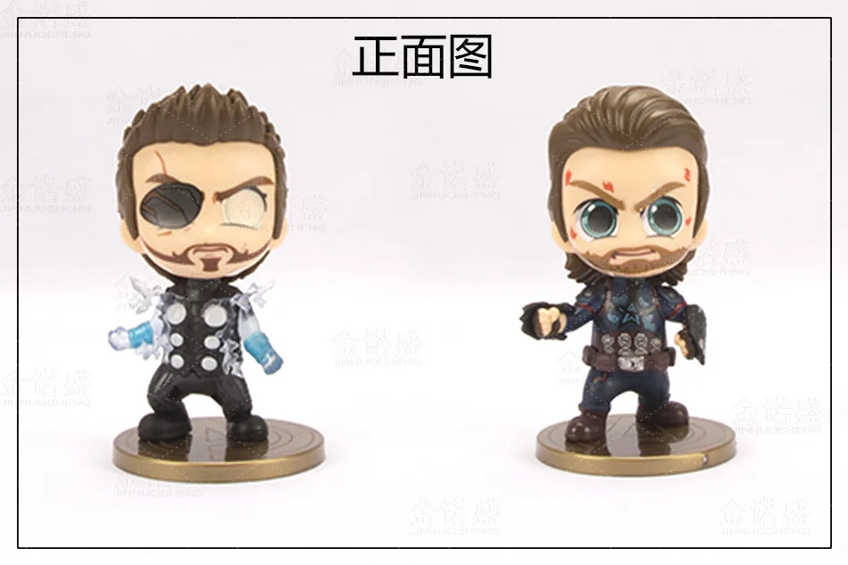 8 шт./компл. Ironman Spiderman Thanos Infinity Gauntlet Loki Bubble Head автомобильные аксессуары фигурка