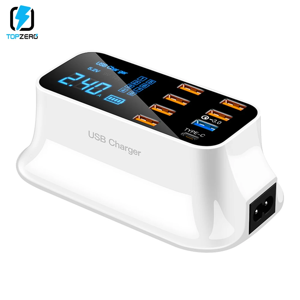 Зарядная станция Asometech с 6 USB портами поддержкой быстрой зарядки 3.0 40 Вт|Зарядные