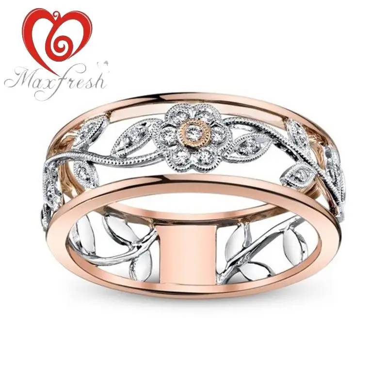Maxfresh Мода кубического циркония Electroplated Роза Кольца для Для женщин|Кольца| |