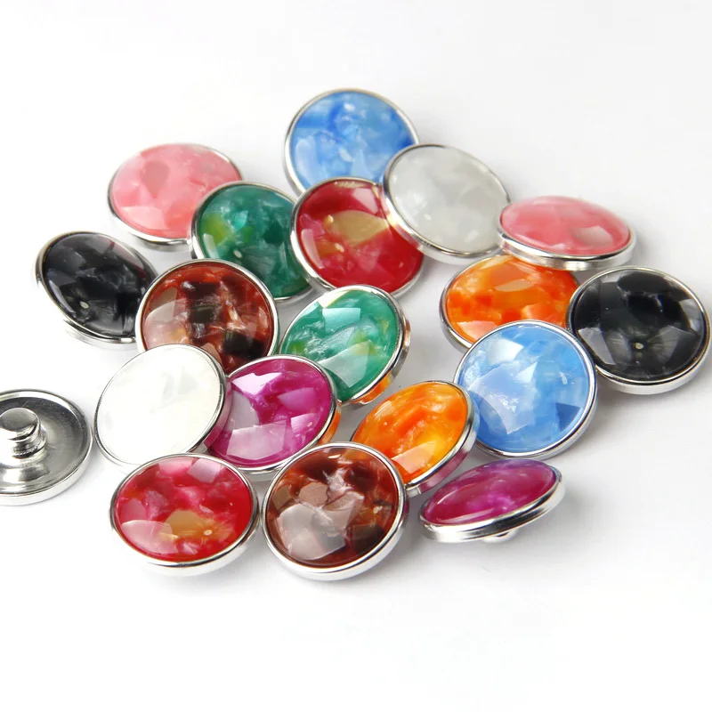 Оптовая продажа 12 шт./лот кнопки смешанные полимерные камни круглые