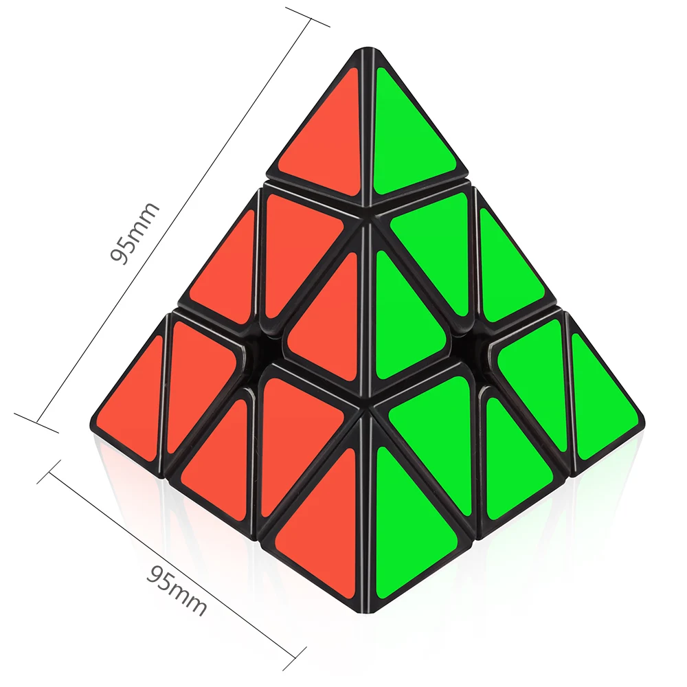 D FantiX Пирамида скоростной куб 3x3 треугольник волшебный черная головоломка