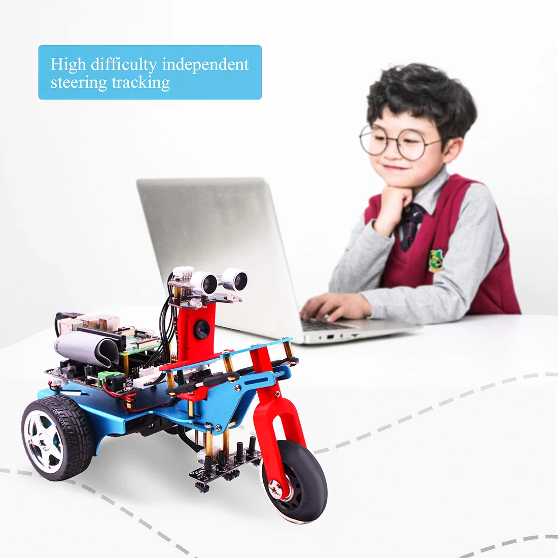 Для Raspberry Pi 4/1G TrikeBot умный робот автомобиля программируемый обучения Камера видео DIY робот комплект электронные игрушки для детей и взрослых