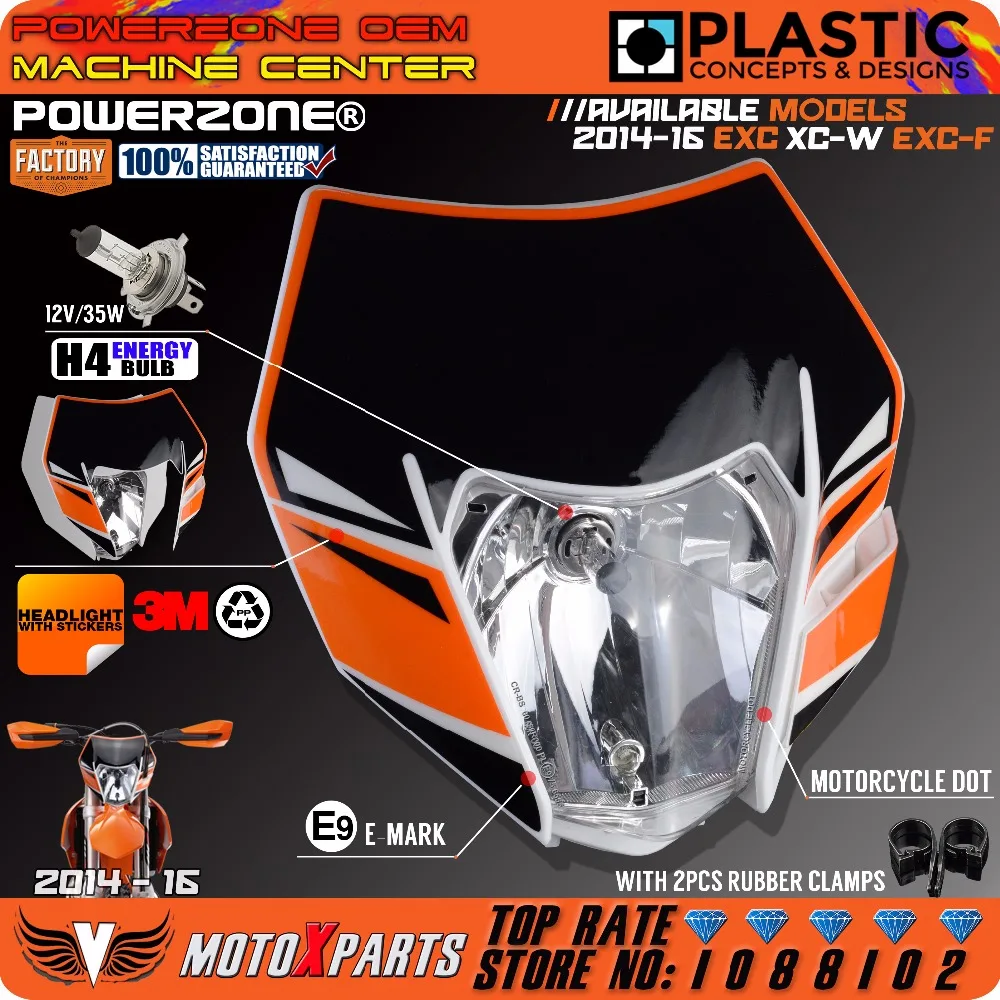 Фара Powerzone с наклейкой для KTM SX F EXC XCF SMR 2016 14 15 |