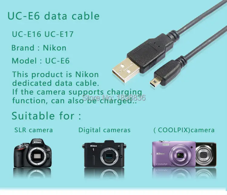 Камера UC-E16 UC-E17 USB кабель для передачи данных для цифровой камеры Nikon Coolpix S9100 S9300 S9400 S9500 D3200 P300 S100 S3100 S6150 AW100S C