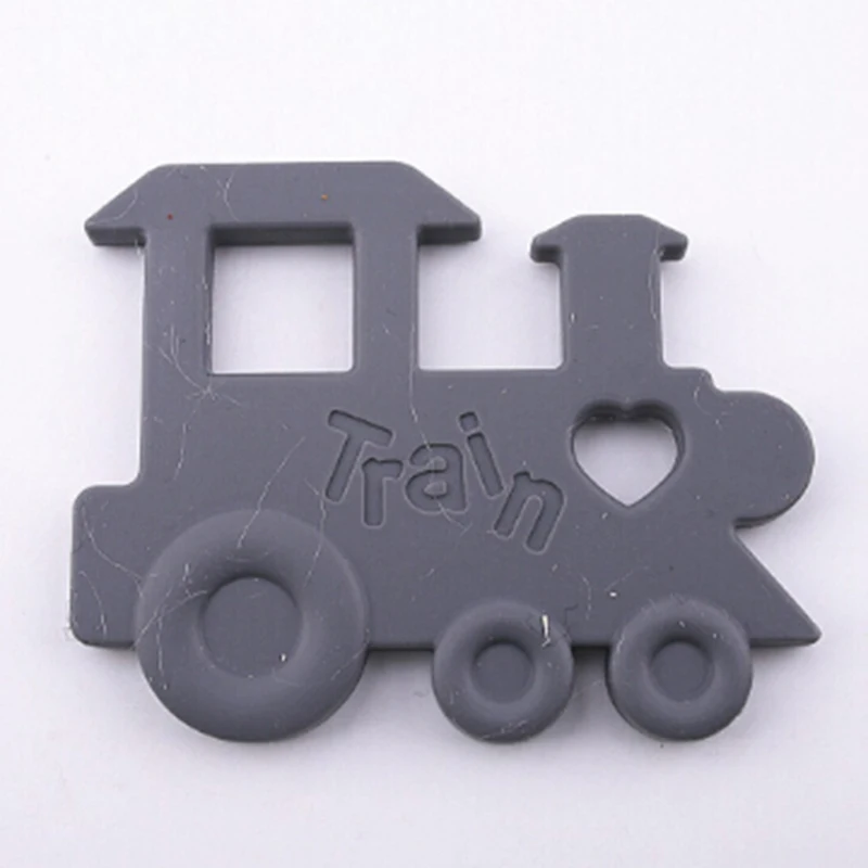 1Pc Silicone Teething Train Shaped Baby Teether Pendant Nursing Necklace Charms Chewable Toys Food Grade 4 Colors | Мать и ребенок