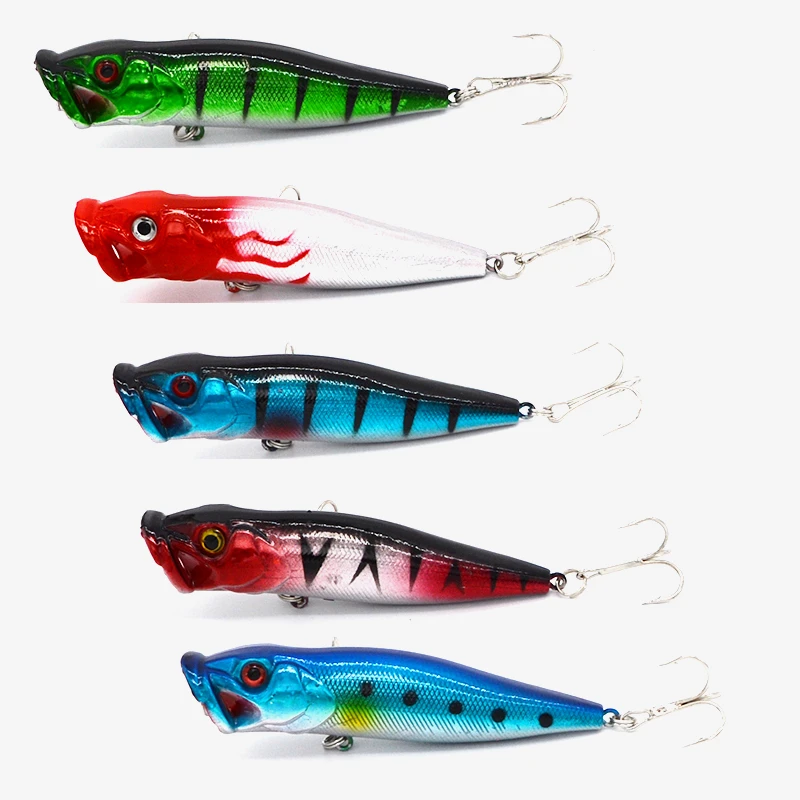 5 шт. рыболовная приманка Topwater Popper 9 см 12 8 г Высококачественная плавающая