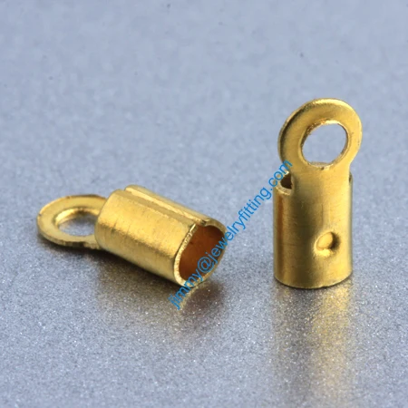 2013 jewelry findings Base metal foldover crimps for cord Chain  end cord clasps