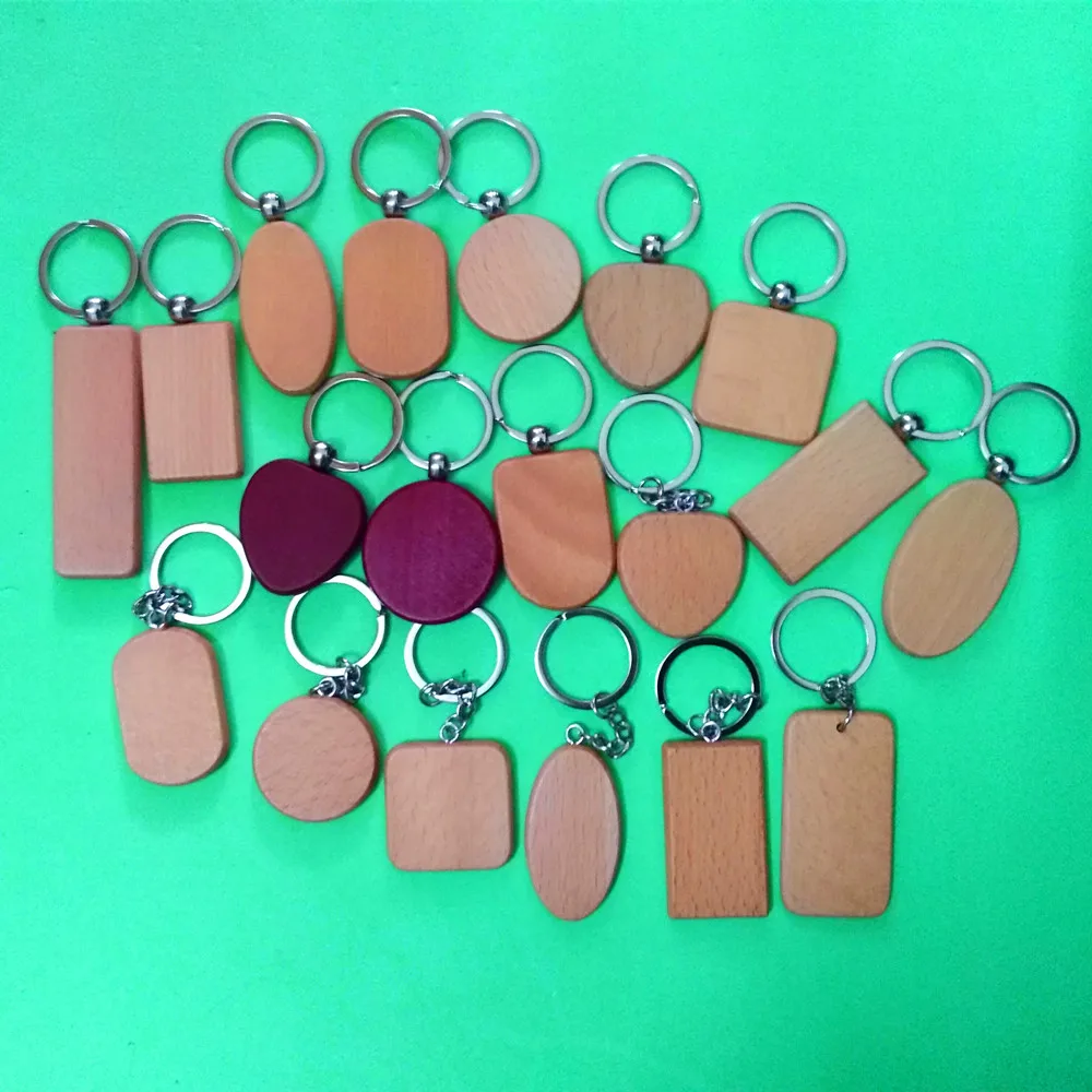 100 шт деревянный брелок DIY чистый