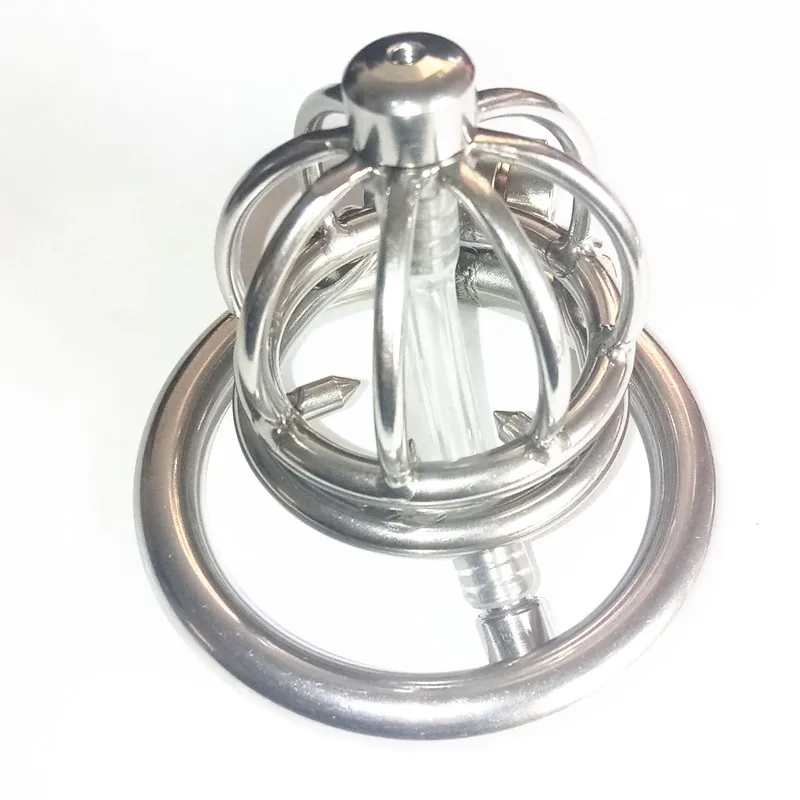 Супер маленькая клетка для пениса из нержавеющей стали кольцо с шипами
