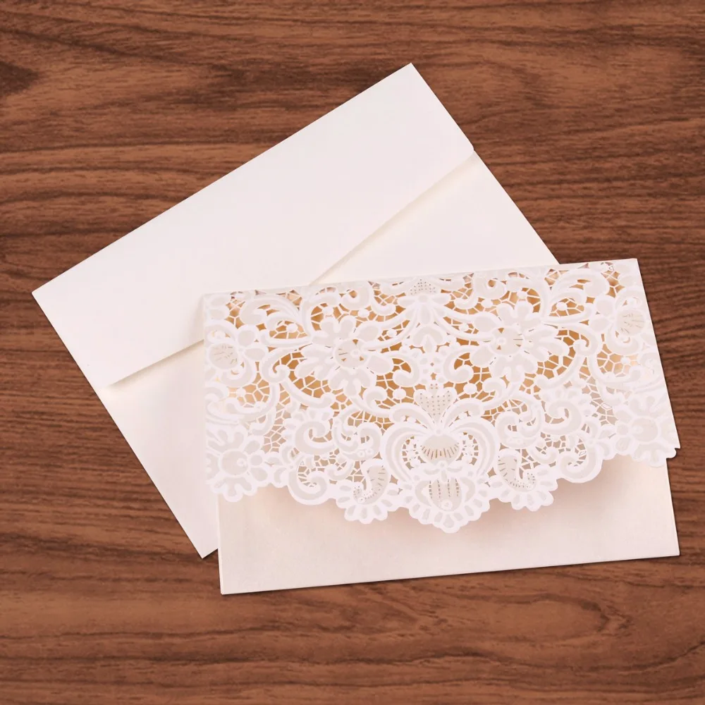 FENGRISE 1 комплект свадебные пригласительные карты золотой красный белый лазерный