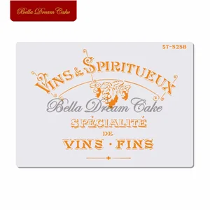 Виноградный винный знак, трафарет для торта, разслойное пластиковое искусственное живопись, фотошаблон, инструмент для украшения тортов