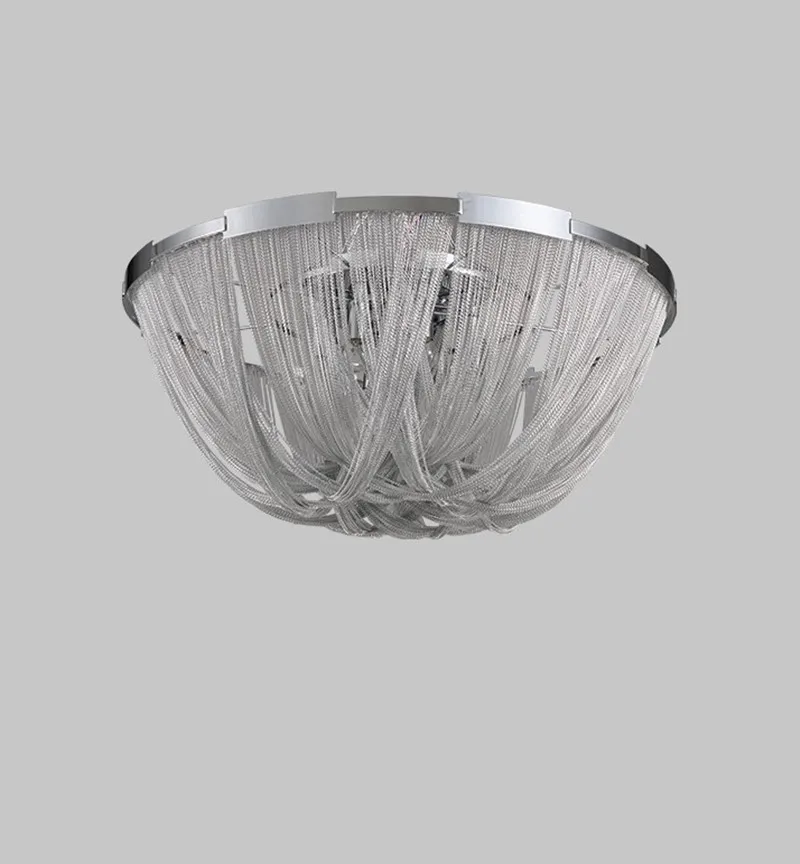 Роскошный потолочный светильник с алюминиевой цепочкой и кисточками