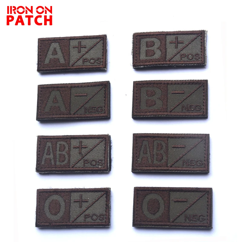 

3D Gray Black Military Blood NEG POS Embroidered Tactical Patch Hook& Loop Embroidery Fabric Badges DIY Badges For Clothes PATCH