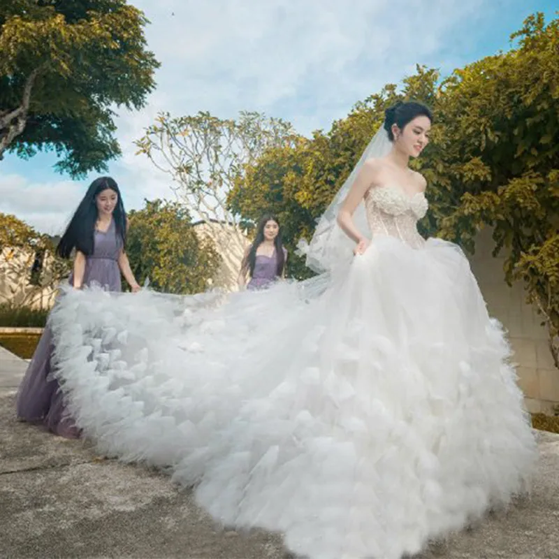 Романтический Свадебные Платья Vestido Де Noiva Line Милая С Цветком Свадьба Dressse Томара
