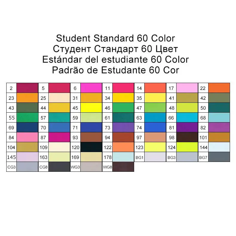 60 Colors Students TOUCHNEW 30/40/60/80/168 Цвета набор маркеров для живописи двойная головка эскиз маркеры кисточки ручка для рисования манга анимация дизайн товары для рукоделия - Цвет: 60 Colors Students