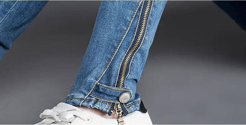 2019 new spring autumn office lady cotton brand plus size high waist female women girls skinny pencil pants jeans clothing 79178 | Женская