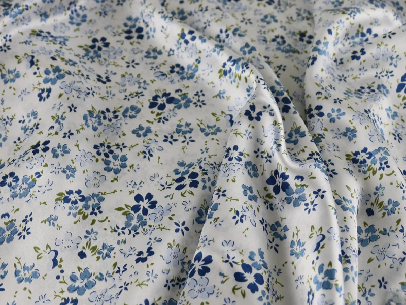 1 meter X 1.48 Tilda Floral Satin Fabric Soft Scarf Charmeuse Material |