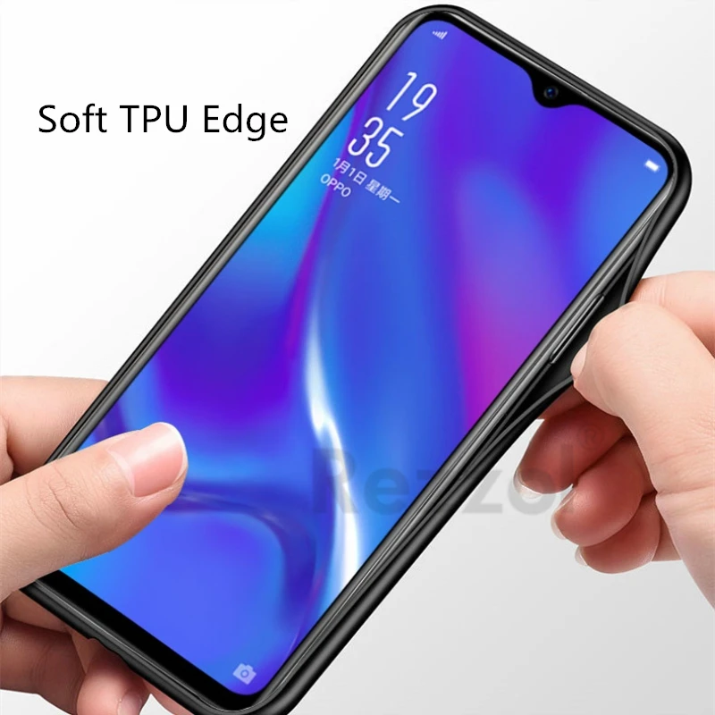 Для OPPO F11 Pro Чехол Gloosy закаленное стекло мягкая TPU силиконовая рамка твердая