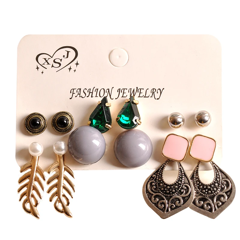 Hot selling fashion gorgeous women jewelry girl boy birthday party ear nail green gray pink Earrings mixed Gift Free Shipping | Украшения и