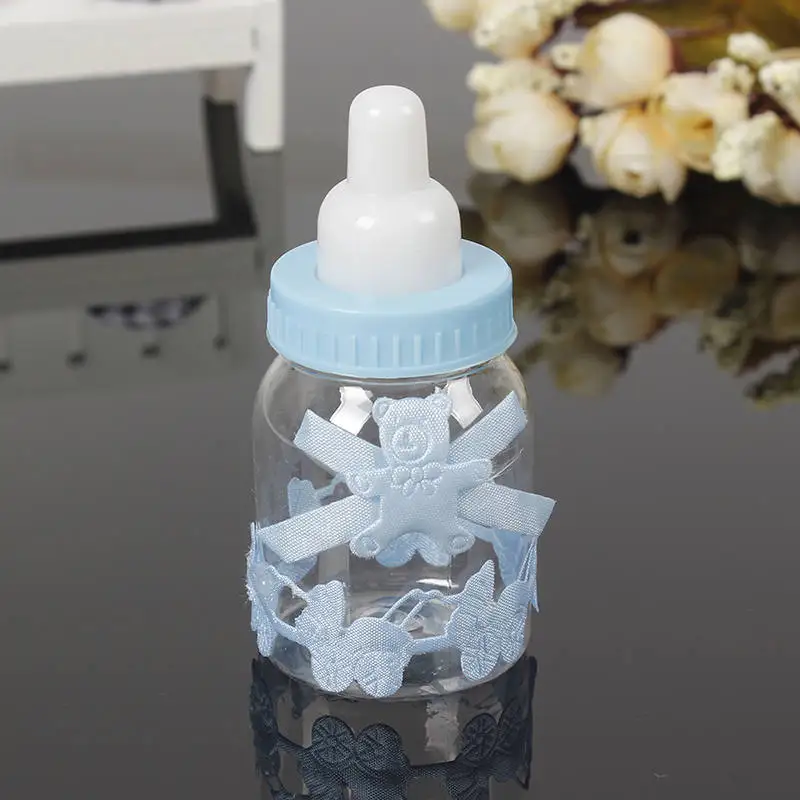 1 шт. Baby Shower синий мальчик розовый девочка крещение небольшие подарки на день рождения подарок сувениры бутылка для конфет - Цвет: blue