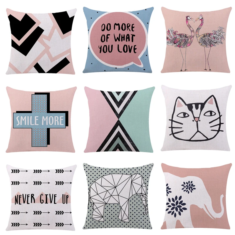 Новинка 2018 наволочка в мультяшном стиле из хлопка и полиэстера с геометрическим