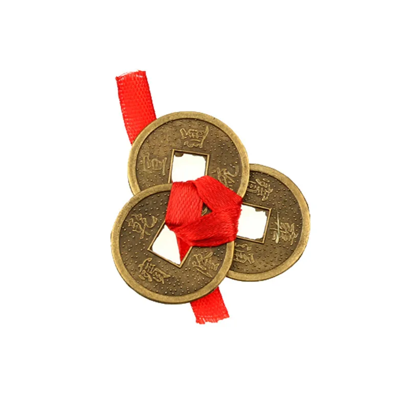 

2 Sets Of 3 Brass 24mm Chinese Ancient Feng Shui Lucky Coin Good Fortune Antique Wealth Money Collection Gift
