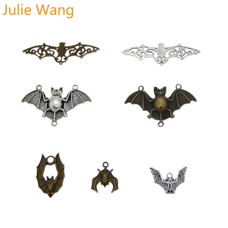 Julie Wang 7 шт. Подвески летучие мыши из цинкового сплава животные смешанные