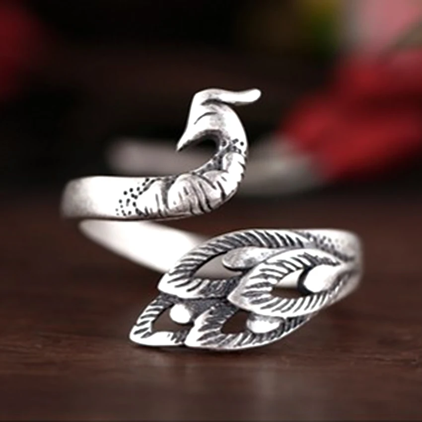 Cxwind Fish Arrow Round Peacock Rings for Women Boho Beach Vintage Turkish Punk Finger Knuckle Open Antique Flower Ring Bijoux | Украшения