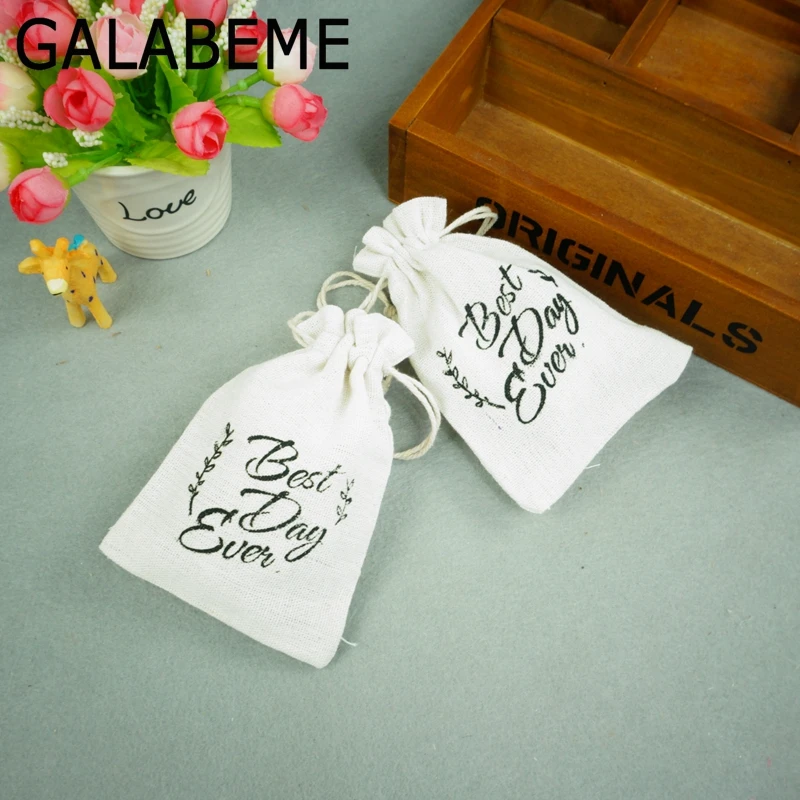 Galabeme 1 шт. 10x15 см лучший день когда-либо Свадебная сумка для конфет подарочные