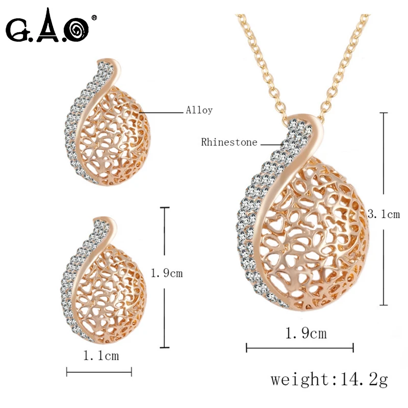 women jewelry set rhinestone hollow statement necklace and earrings sets parure bijoux femme oorbellen hangers jewellery earing | Украшения