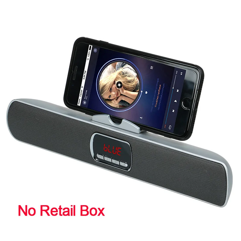 TOPROAD HIFI Bluetooth Динамик Беспроводной приемник стерео звуковая панель TF FM USB микрофонная стойка держатель супер бас двойной Динамик s для телефона ТВ ПК - Цвет: silver no box